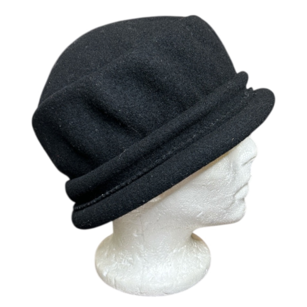 Parkhurst Black Wool Cloche Hat Made in Canada
